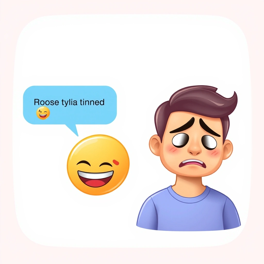 Two people having opposite emotional reactions to the same emoji in a text
