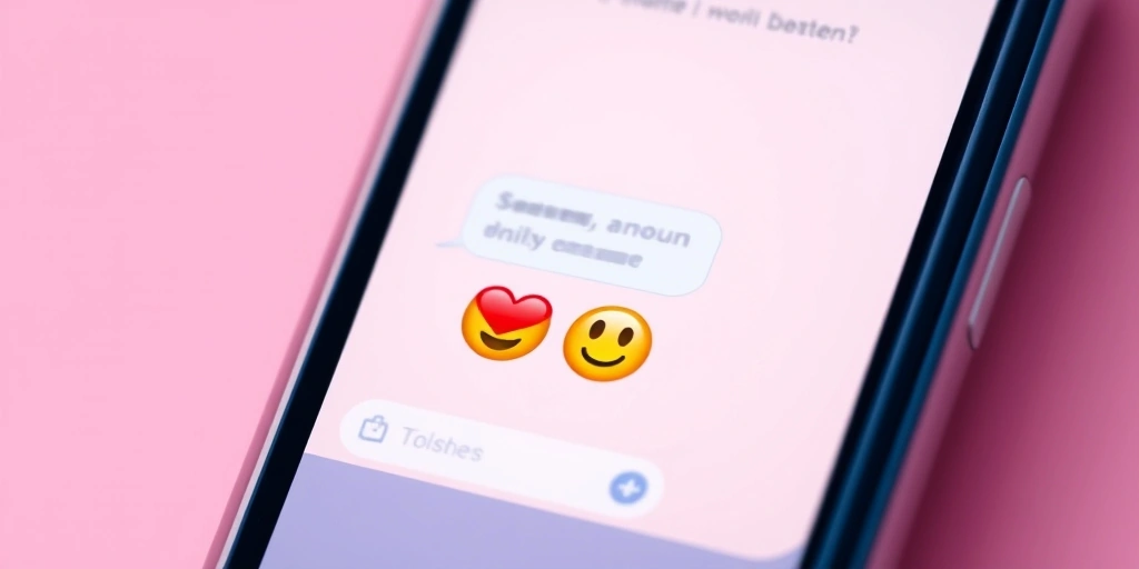 A smartphone displaying a personal text message with a pair of emojis