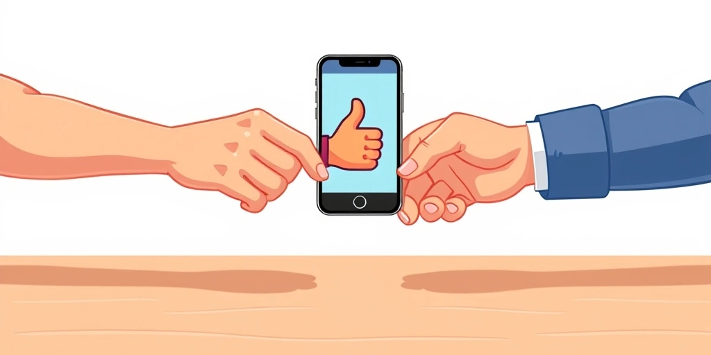 Hands collaborating with a thumbs up emoji bridging the gap Hands collaborating with a thumbs up emoji bridging the gap