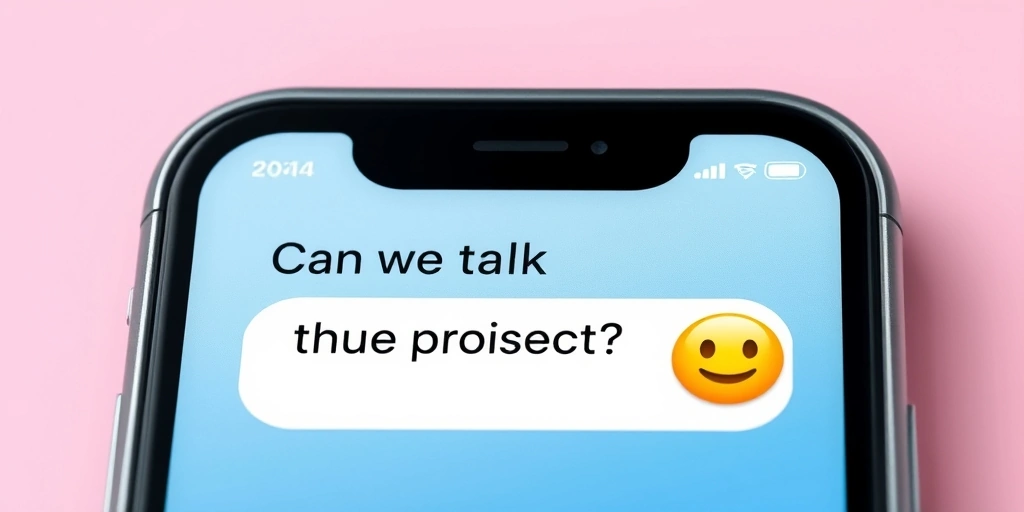 A smartphone showing how adding a thoughtful emoji changes the tone of a text message.