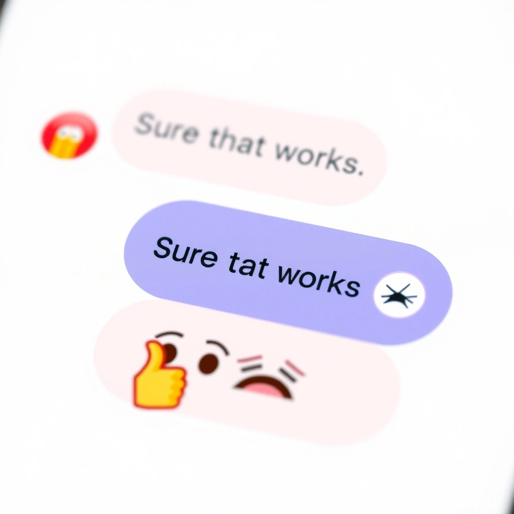 Two identical text messages with different emojis show how tone changes completely. Two identical text messages with different emojis show how tone changes completely.