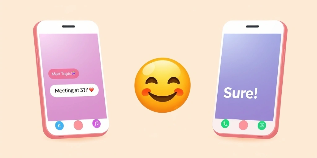 A friendly text conversation where a simple 'Sure' is softened with a smiling emoji.