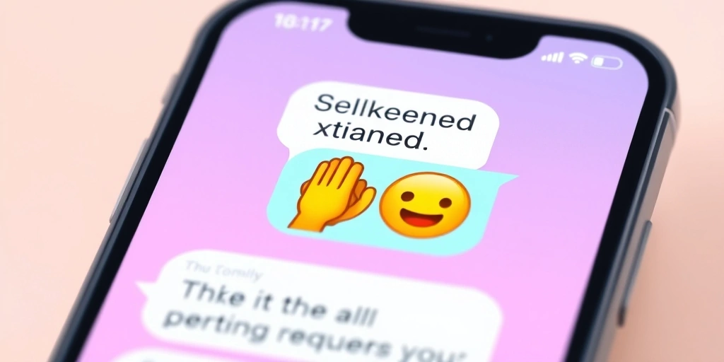 A smartphone displaying a text message with a softening emoji pair in a private chat.