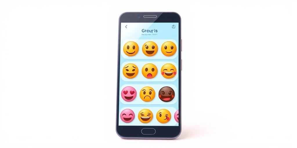 A busy group chat on a phone, highlighting emoji reactions in a fast conversation.