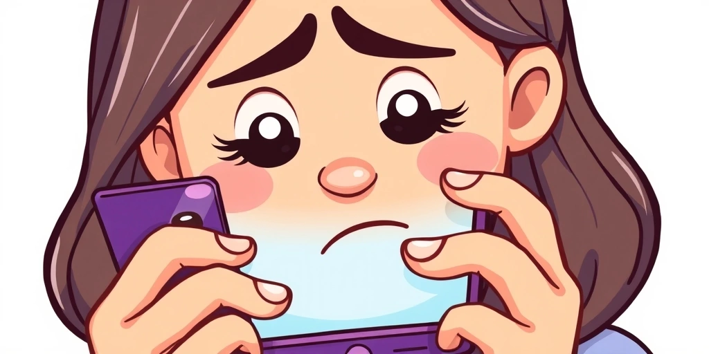 Person contemplating a text message without emojis on their phone