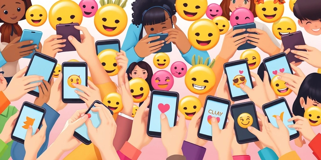 Multiple people contributing to a fast-moving group chat full of emojis.