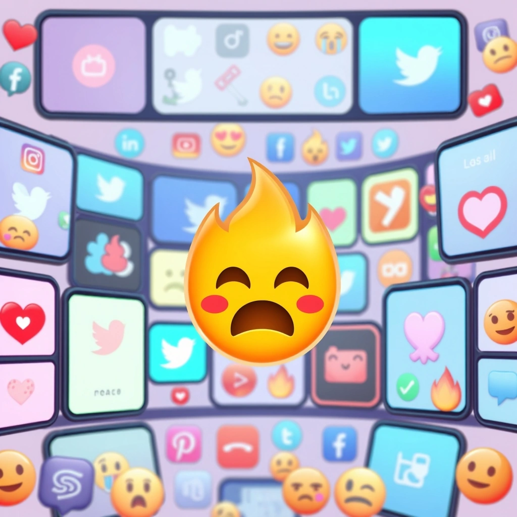 An emoji changing meaning against a backdrop of evolving internet trends.