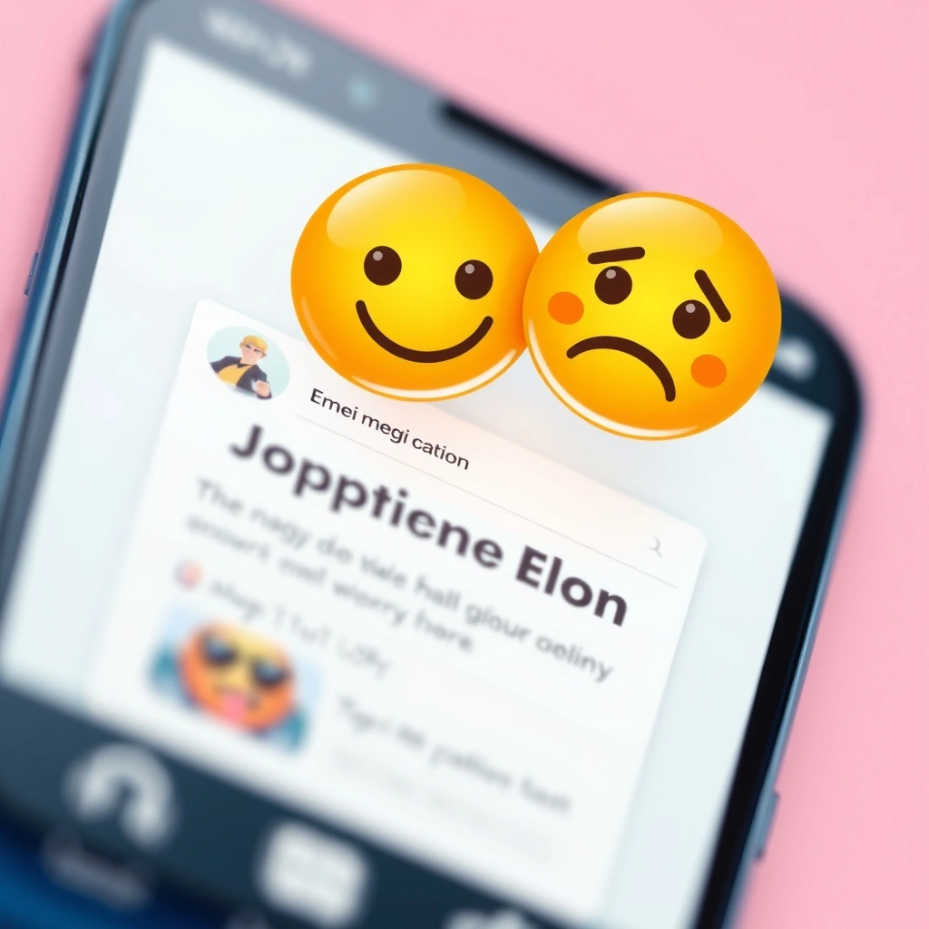 A smartphone showing how one social post can be interpreted in two different ways based on the emoji used. A smartphone showing how one social post can be interpreted in two different ways based on the emoji used.