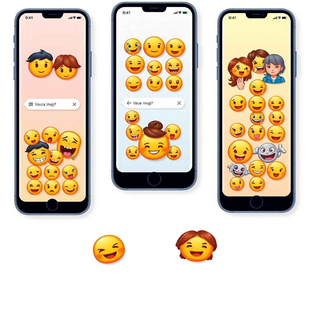 A mosaic of private emoji dialects from various group message threads.