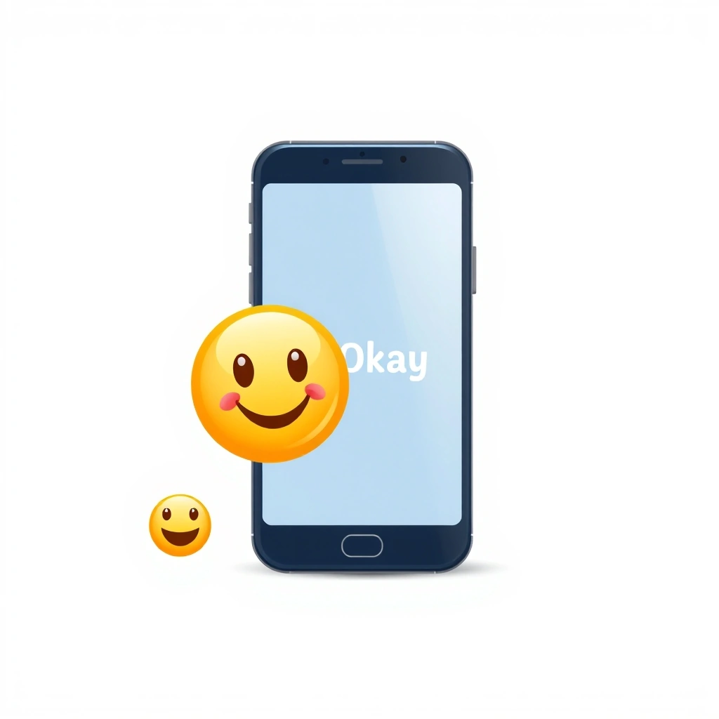 A text message softened with a friendly smiley emoji.