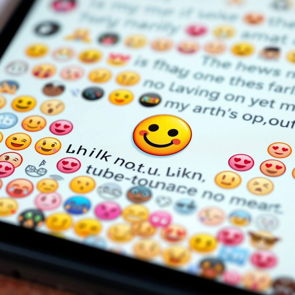 Smartphone screen showing a viral social media comment section with emojis Smartphone screen showing a viral social media comment section with emojis