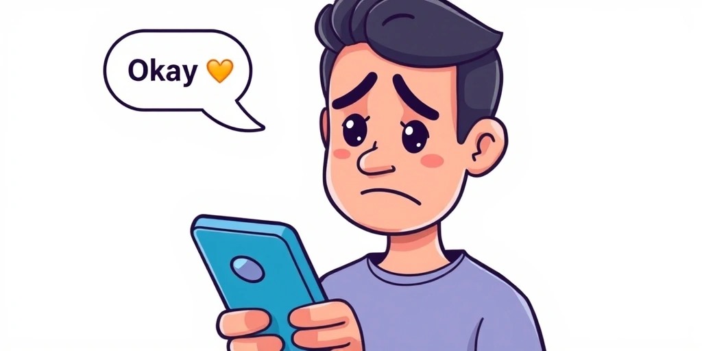 Person contemplating the tone of a text message on their phone