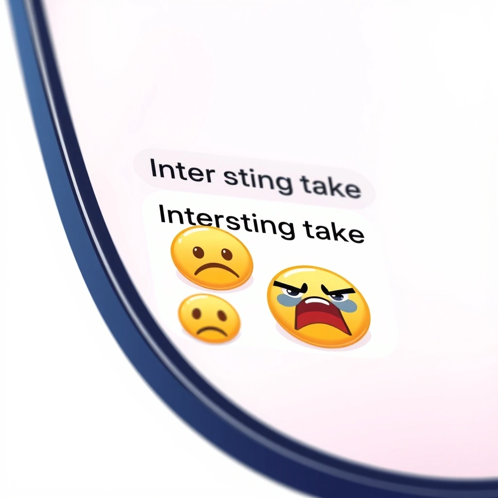 A smartphone screen comparing how different emojis change the meaning of the same text message.