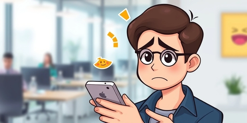 A professional looking confused at their phone screen