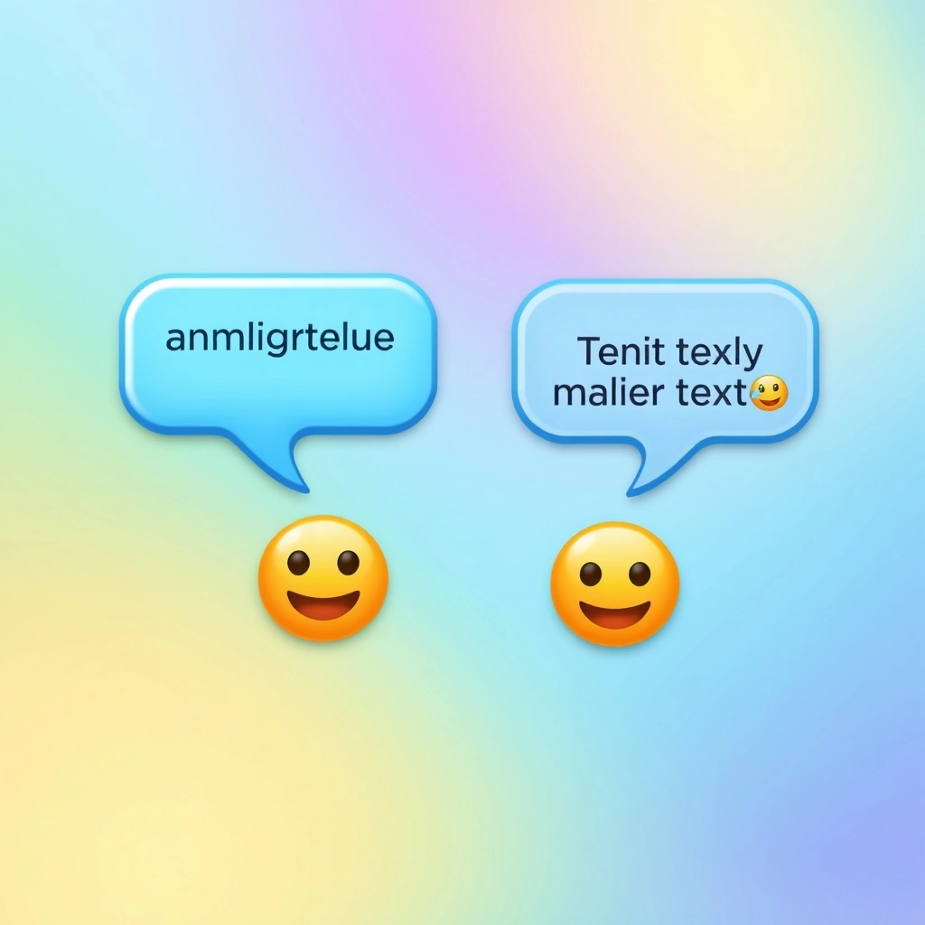 Visual comparison of a text message with and without an emoji for clarity Visual comparison of a text message with and without an emoji for clarity