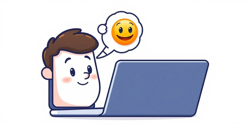 A professional realizing how an emoji softens a work message on their screen.