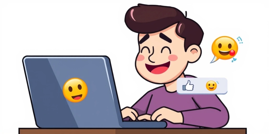 Person's reaction changing from confused to relieved as an emoji clarifies a work chat message.