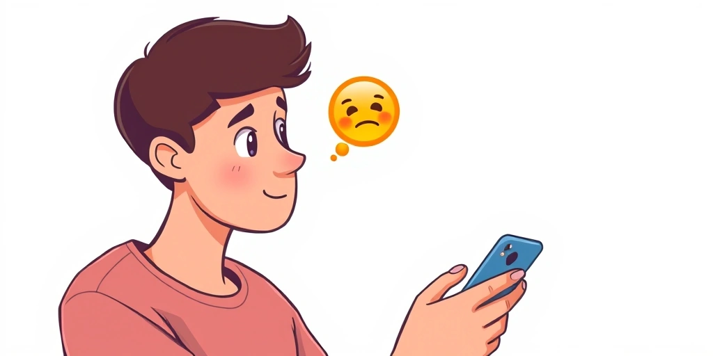 Thoughtful emoji creating a pause in digital communication
