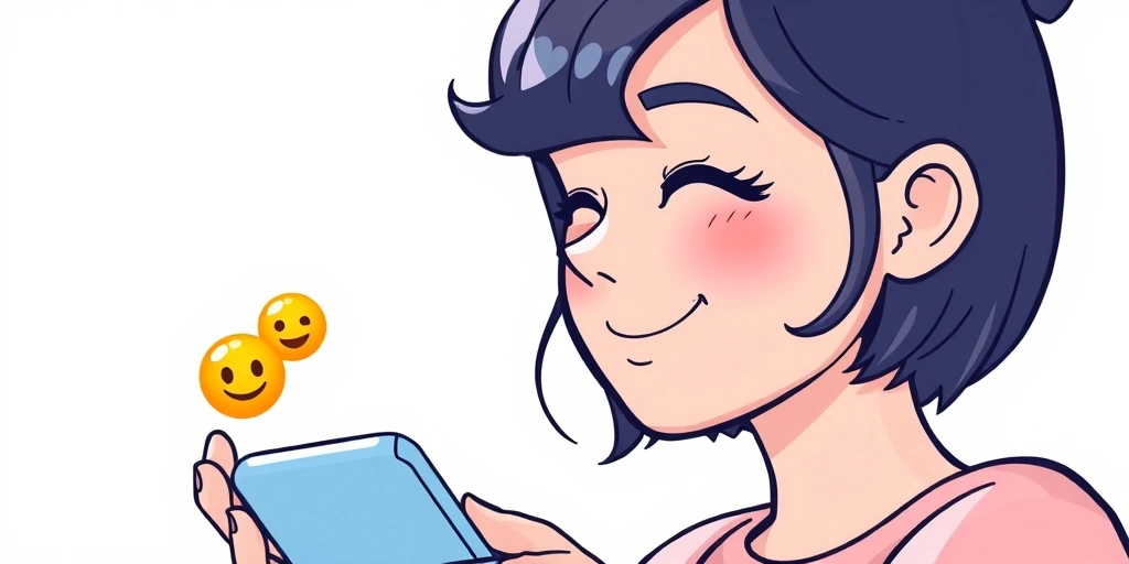 Person feeling reassured by a simple emoji in a quiet message thread Person feeling reassured by a simple emoji in a quiet message thread