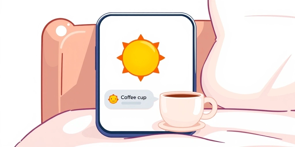 A phone showing a simple, friendly emoji exchange to start the day.