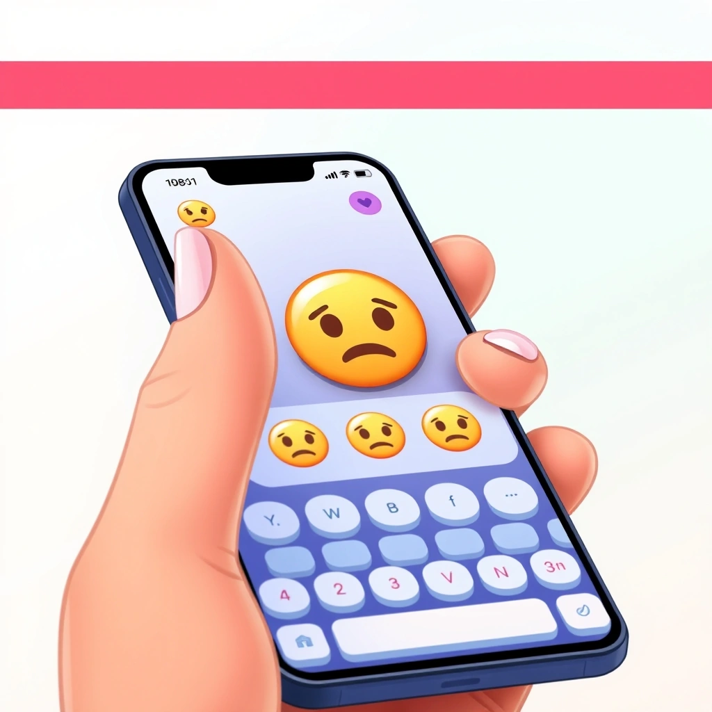 Someone pausing to select a thoughtful emoji, representing a slowdown in chat rhythm. Someone pausing to select a thoughtful emoji, representing a slowdown in chat rhythm.