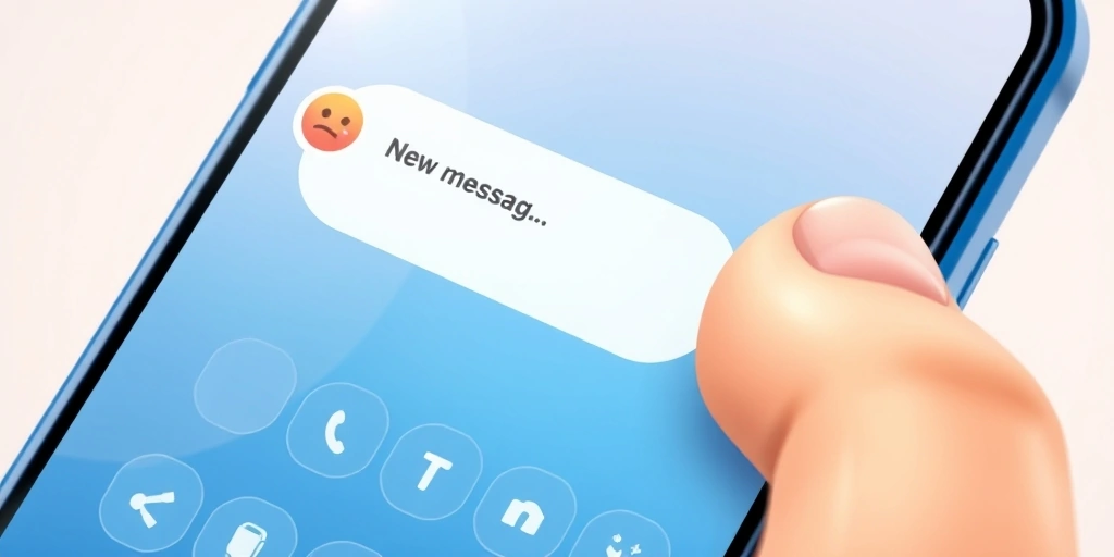 A finger hesitates over a phone keyboard, symbolizing the moment before replying to a message.