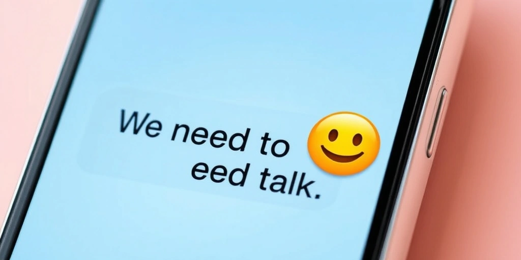 A smartphone showing how an emoji changes the tone of a direct text message. A smartphone showing how an emoji changes the tone of a direct text message.