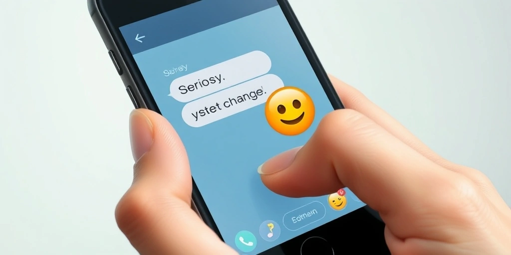A smartphone showing how a single emoji changes the feeling of a text message.