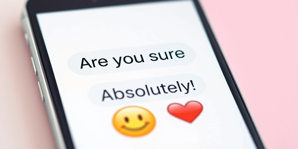 Smartphone showing how an emoji pair softens a text message reply Smartphone showing how an emoji pair softens a text message reply