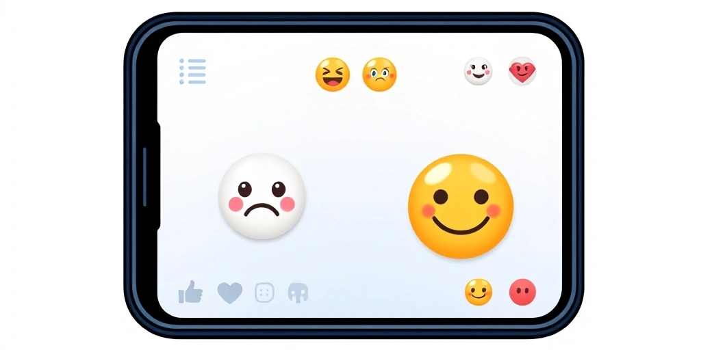 A comparison of a text message with and without an emoji in a group chat.