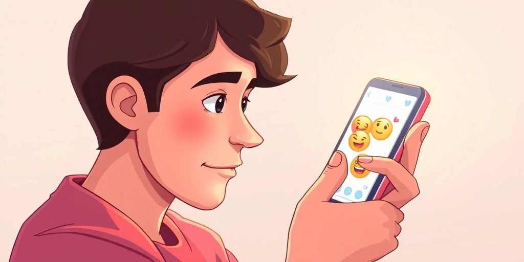 Person using emojis to craft the tone of a social media post on their phone