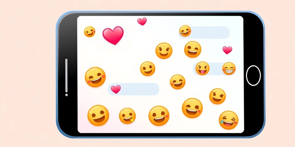 A close-up of a phone showing a friendly group chat filled with emoji reactions. A close-up of a phone showing a friendly group chat filled with emoji reactions.