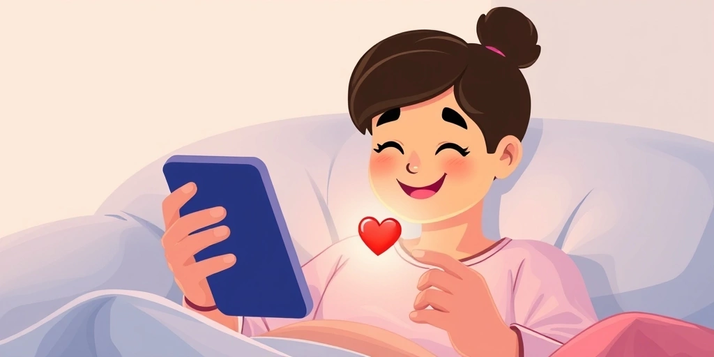 Someone comfortably at home, sending a supportive emoji in a chat. Someone comfortably at home, sending a supportive emoji in a chat.