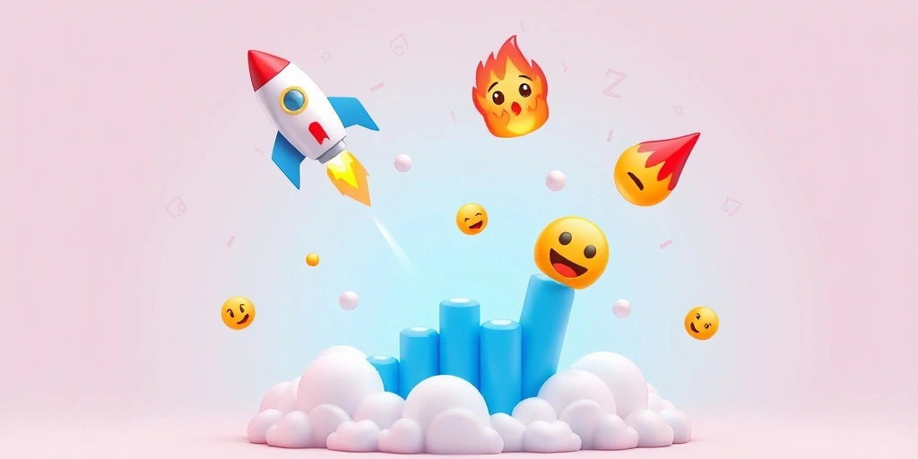 Emojis launching upwards from a graph, representing the acceleration of viral reactions. Emojis launching upwards from a graph, representing the acceleration of viral reactions.