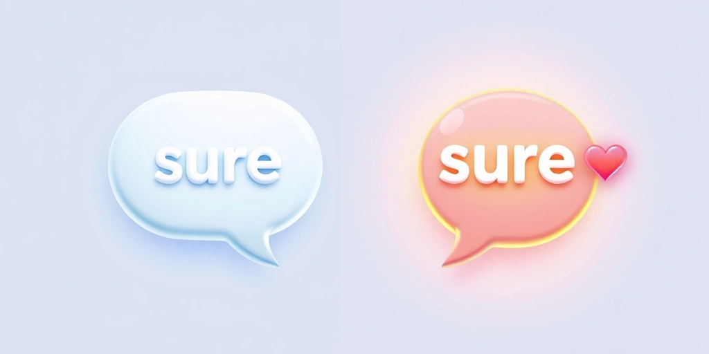 Visual comparison of a text with and without an emoji showing emotional contrast