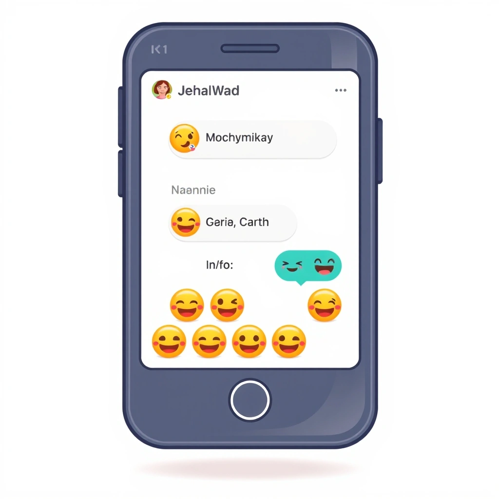 A group chat screen highlighting one user's consistent use of happy emojis over time.