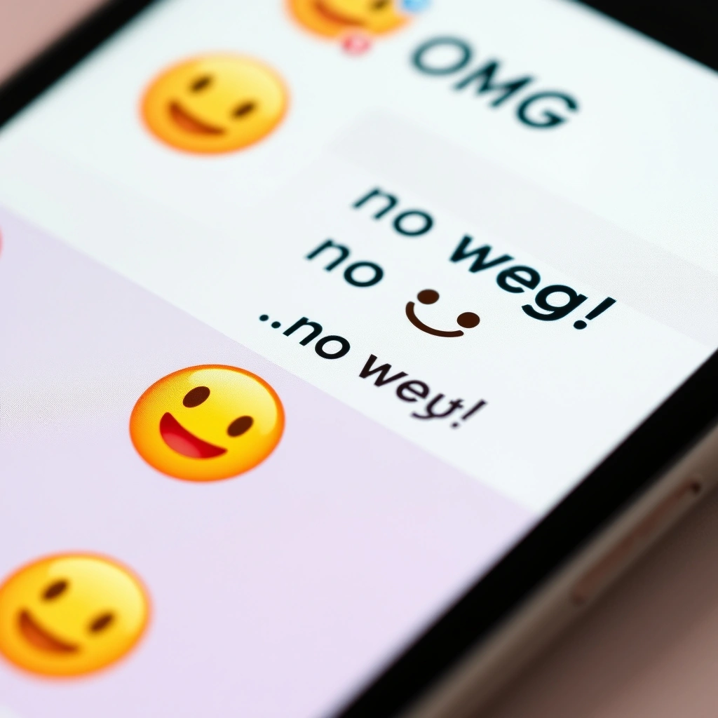 A smartphone showing an excited social media comment with a sequence of surprised, fire, and party emojis.