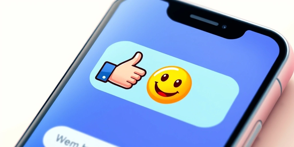 Thumbs up and smiling face emoji pair on a phone screen Thumbs up and smiling face emoji pair on a phone screen