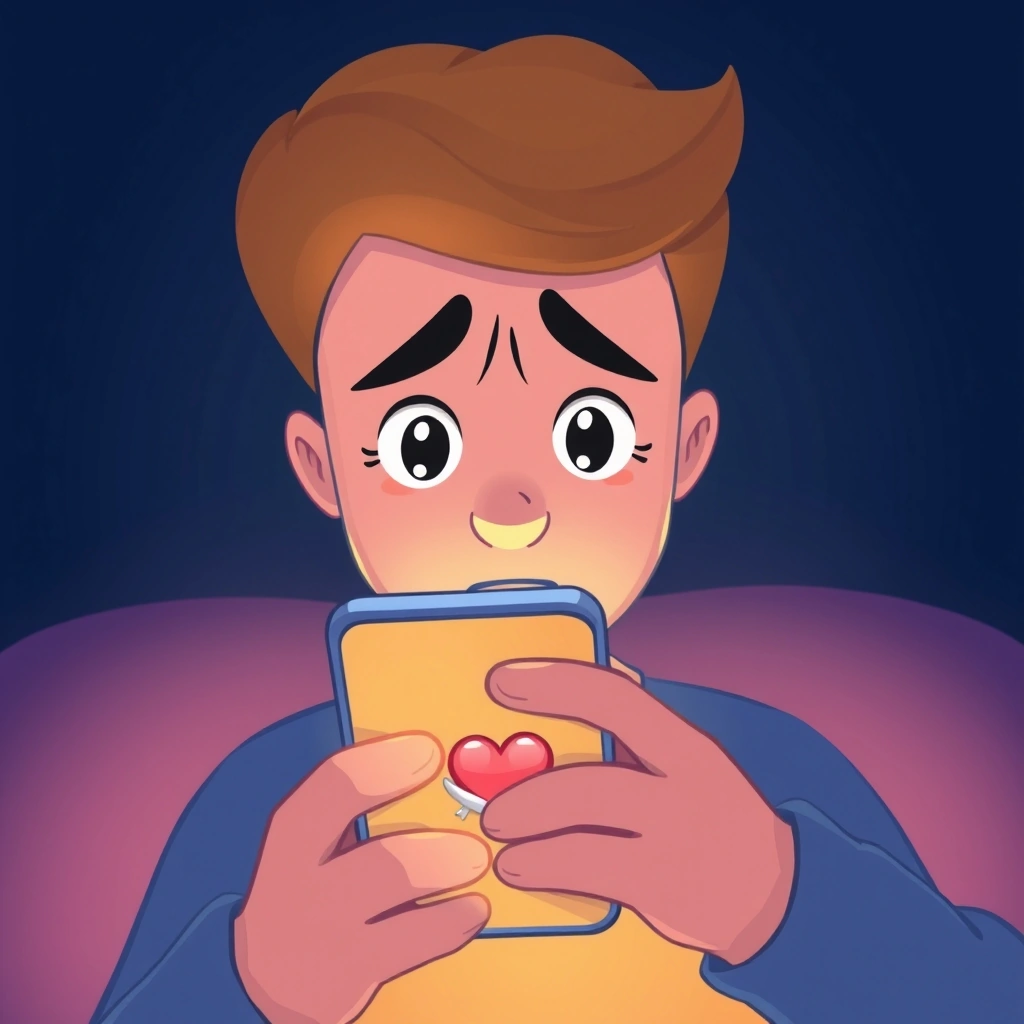 Person feeling regret after sending an emoji in a text message