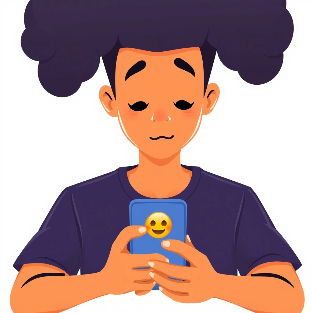 Someone contemplating a message with a thinking face emoji on their phone.