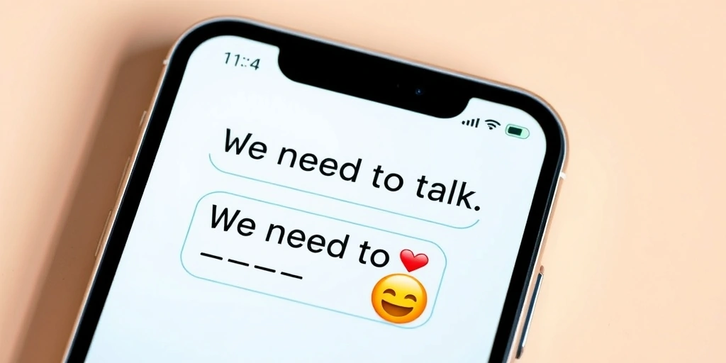 Two identical text messages side by side, one with and one without a smiling emoji, showing how the emoji changes the perceived tone.