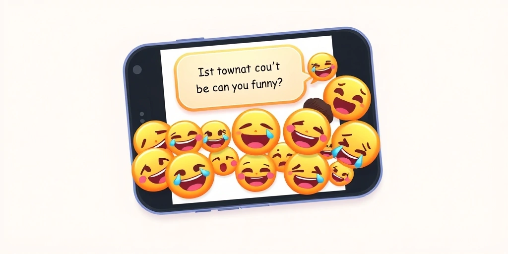 A group chat message flooded with laughing emoji reactions A group chat message flooded with laughing emoji reactions