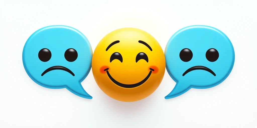 A smiling emoji placed between two conflicting text messages.