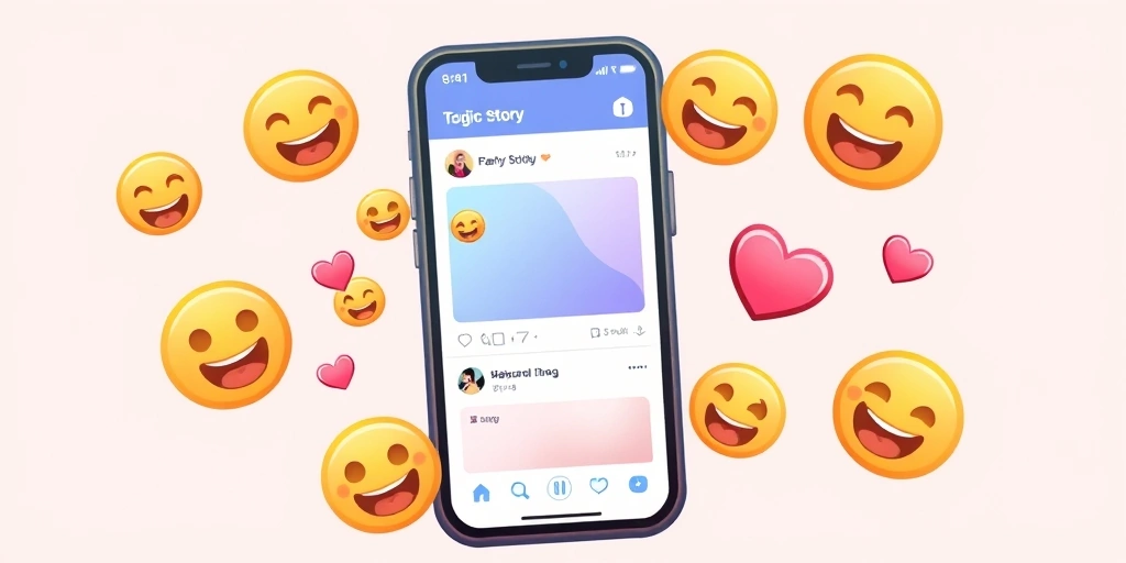 A phone screen displaying emoji reactions on a social media story.