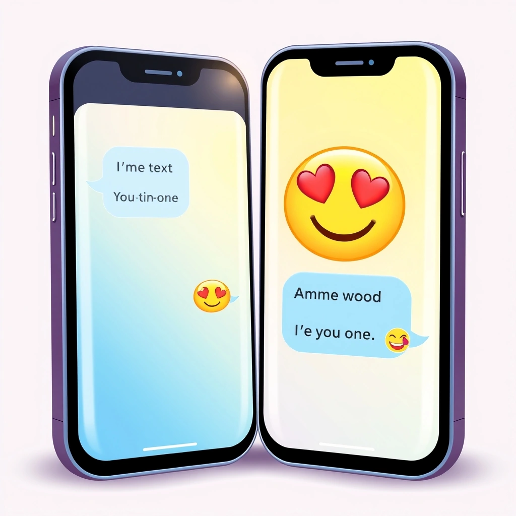 Two phone screens showing a text conversation where an emoji reply keeps the chat flowing.