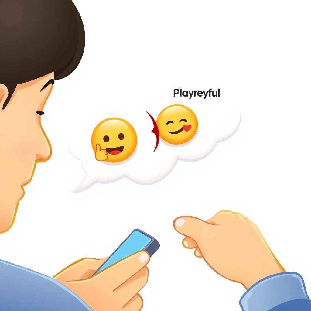 Conceptual image showing how choosing a different emoji can steer a chat in a new direction.