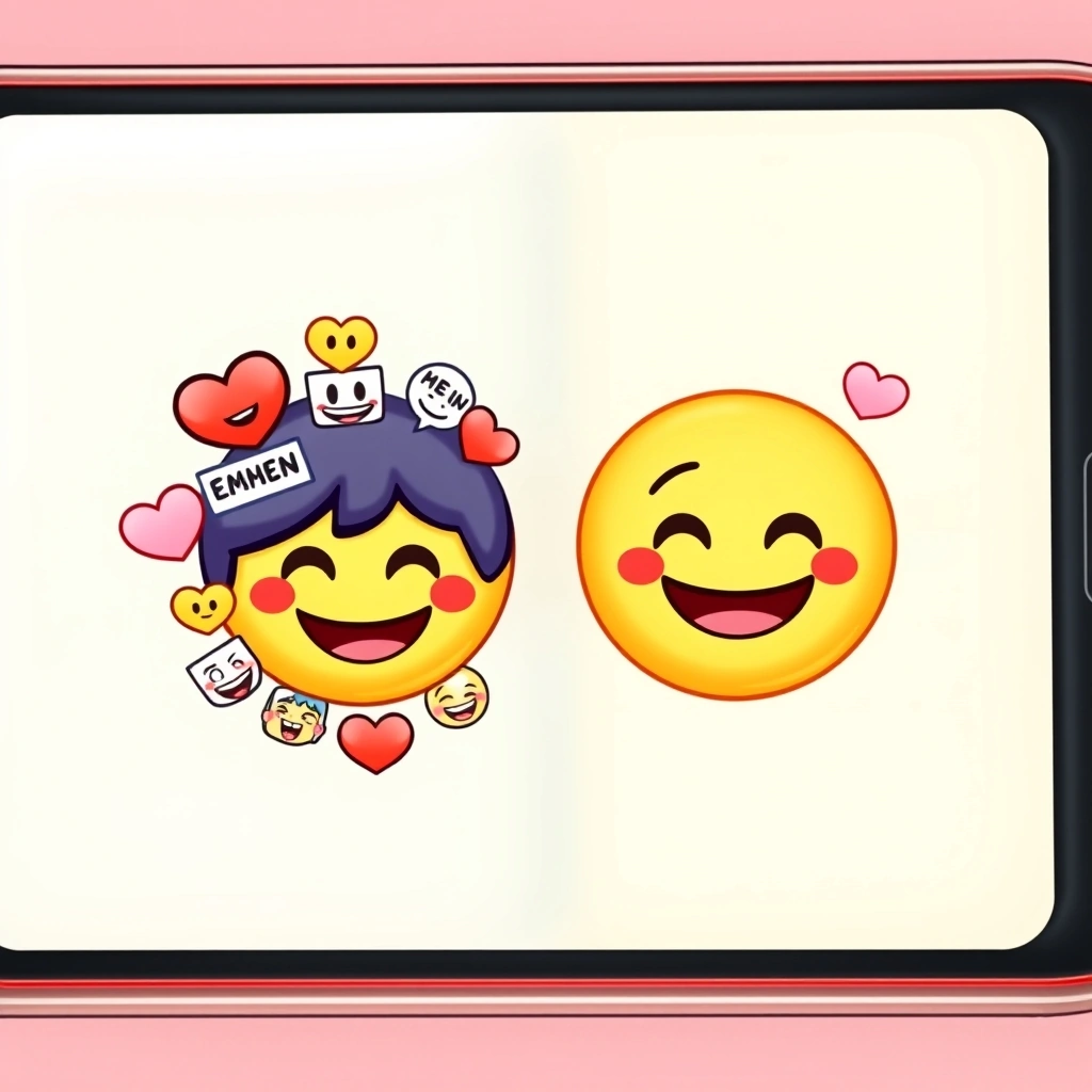 Two phones showing the same emoji interpreted in different ways