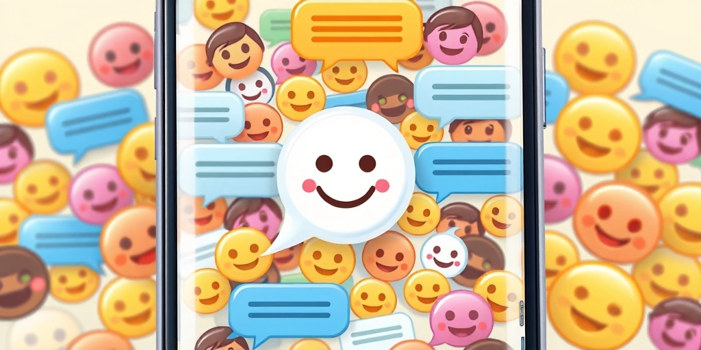 A close-up of a group chat where a message with a smiling emoji provides clear tone.