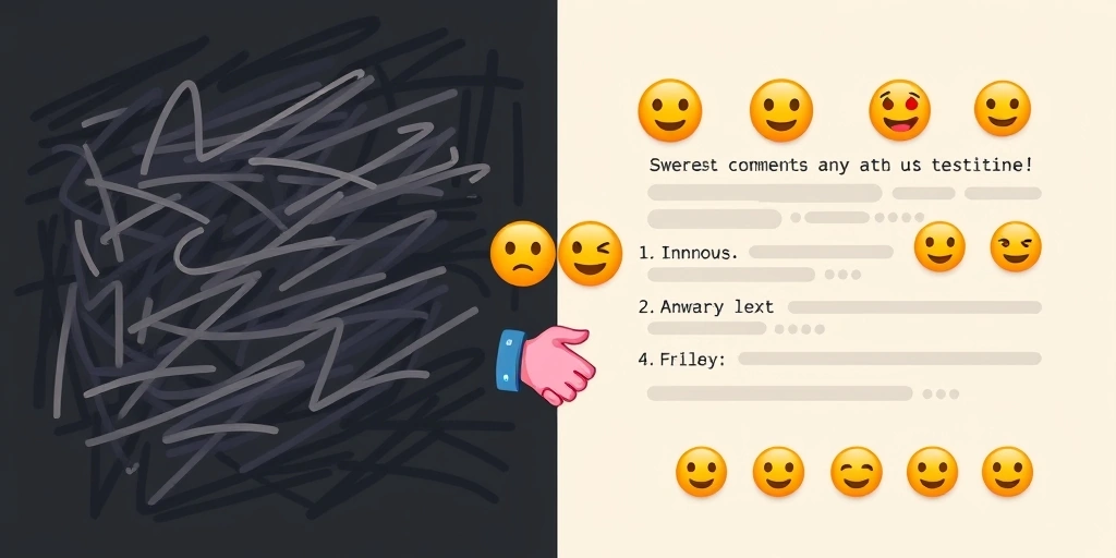 A conceptual image showing how emojis can de-escalate tense online text conversations.