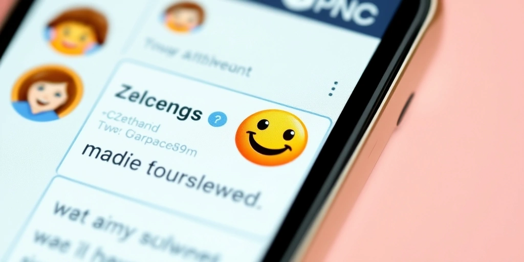 A smartphone displaying a public social media reply with an emoji, surrounded by other comments. A smartphone displaying a public social media reply with an emoji, surrounded by other comments.